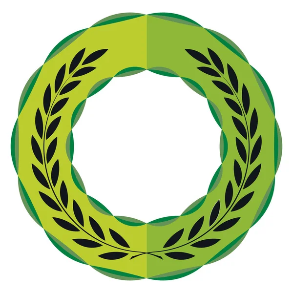 Лавровий Вінок Значок Спортивний Дизайн Векторна Ілюстрація Зелені Ідея Прикраси — стоковий вектор