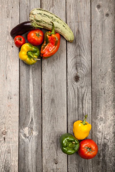 Vegetables on wood table — Stock Photo, Image