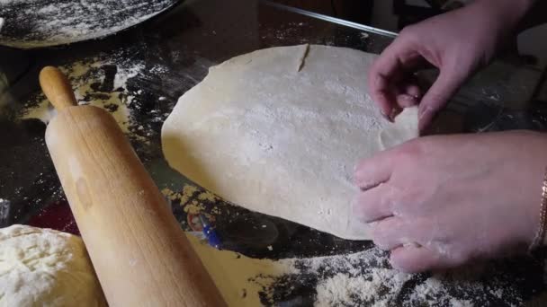 Cuisiner Des Boulettes Maison Fille Déploie Pâte Pour Cuisson Des — Video