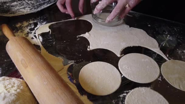 Cocinar Albóndigas Caseras Chica Lanza Masa Para Cocinar Albóndigas Cocina — Vídeo de stock