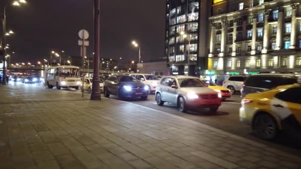 Москва Россия Декабря 2019 Вечернее Движение Москве Вечерние Пробки Городе — стоковое видео