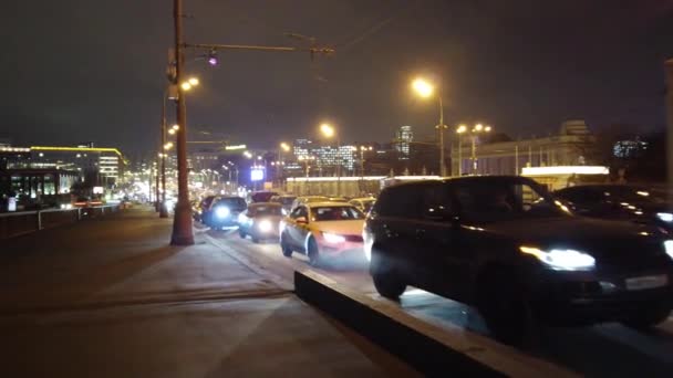 Москва Россия Декабря 2019 Вечернее Движение Москве Вечерние Пробки Городе — стоковое видео