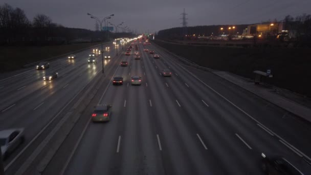 Night Traffic Cars Expressway — ストック動画