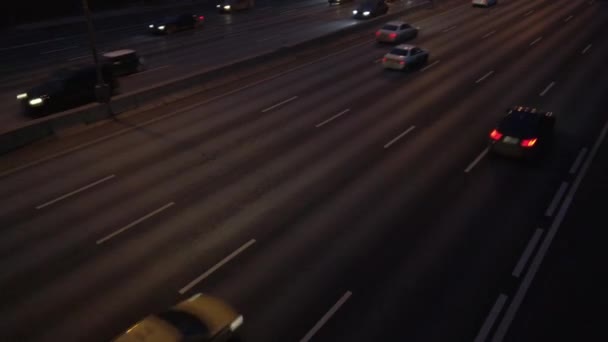 Noční Provoz Automobilů Dálnici — Stock video