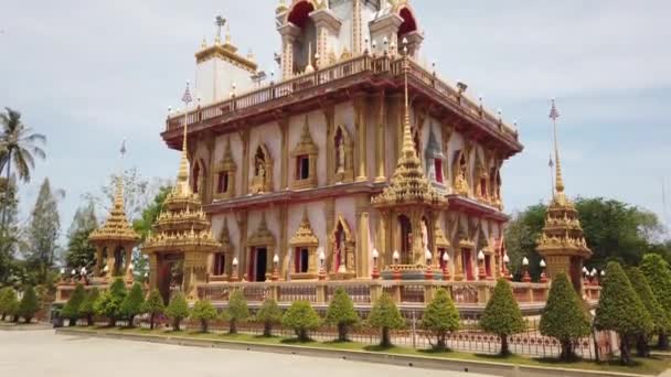 Ταϊλάνδη Βουδιστικός Ναός Του Wat Chalong Στο Πουκέτ — Αρχείο Βίντεο