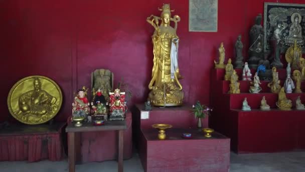 Estatuas Budistas Oro Tailandia Phuket — Vídeos de Stock