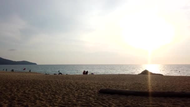 Zeitraffer Bei Sonnenuntergang Strand Mai Khao Phuket Thailand — Stockvideo