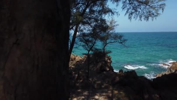 Mar Roca Playa Secreta Banana Beach Phuket Tailandia — Vídeos de Stock