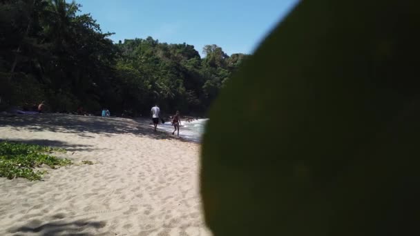 Moře Skály Tajné Pláži Banana Beach Phuket Thajsko — Stock video