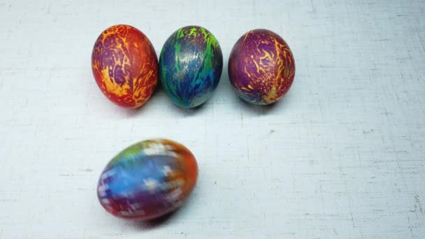 Uova Pasqua Colorate Sfondo Bianco — Video Stock