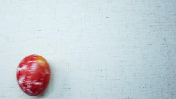 Oeufs Pâques Colorés Sur Fond Blanc — Video