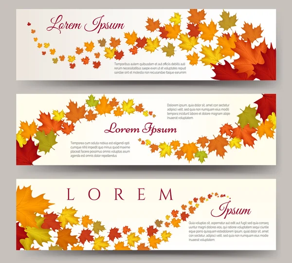 Bandeiras de folhas de outono —  Vetores de Stock