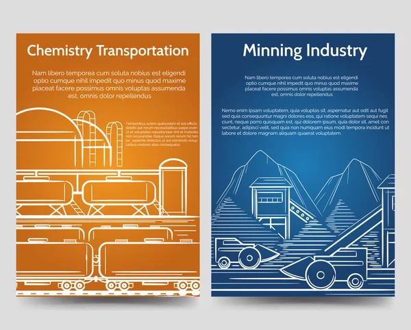 Industrial brochure flyers template — Stock Vector