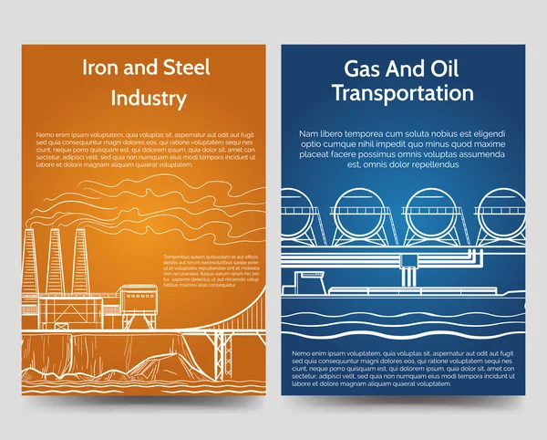 Industrial brochure flyers template — Stock Vector