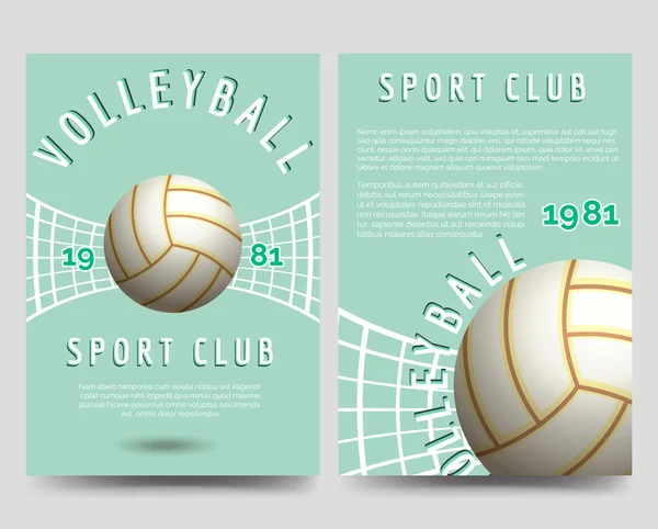 Volantino di pallavolo modello brochure — Vettoriale Stock