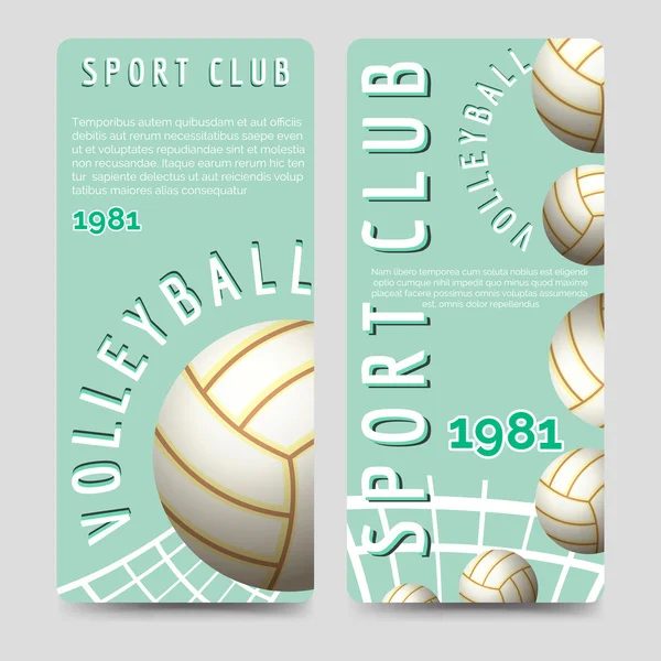 Modelo de brochura do clube desportivo de voleibol —  Vetores de Stock