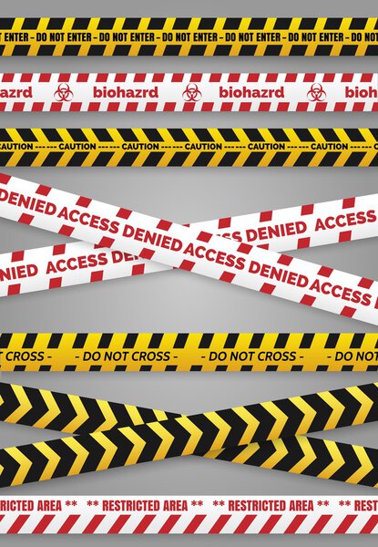 Danger construction tapes