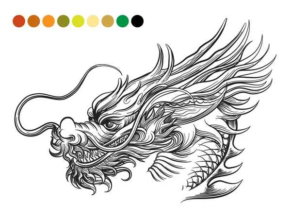 Dragon coloring page template — Stock Vector