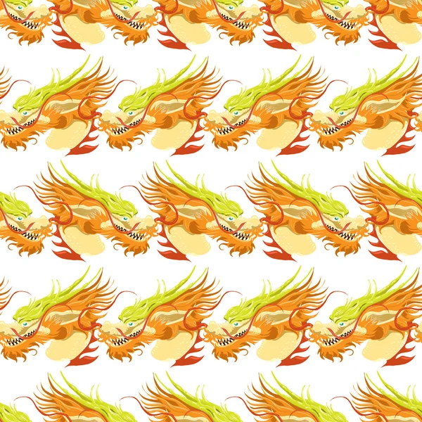 Couleur dragon chinois motif sans couture — Image vectorielle