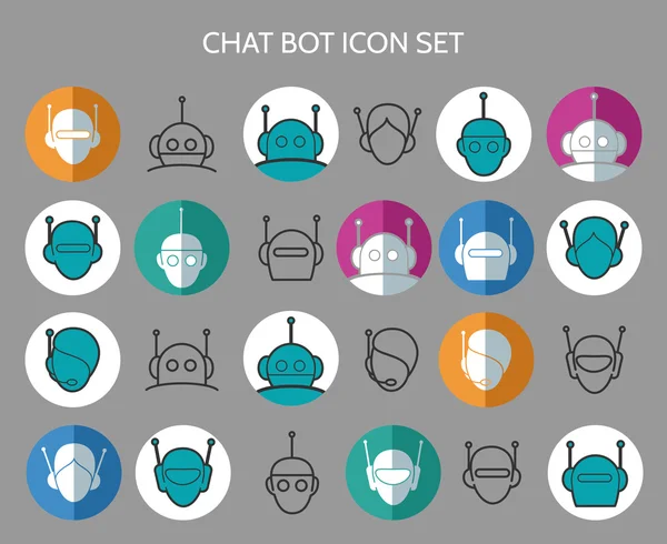 Chat bota ikony — Wektor stockowy