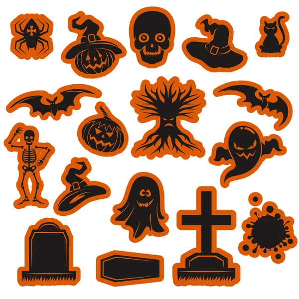 Halloween stickers set — Stock Vector
