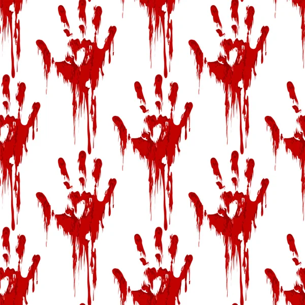 Véres kéz nyomtatási zökkenőmentes minta — Stock Vector