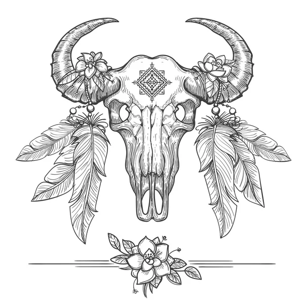 Download Mandala tattoo style dead cow head. Decorative ornament ...