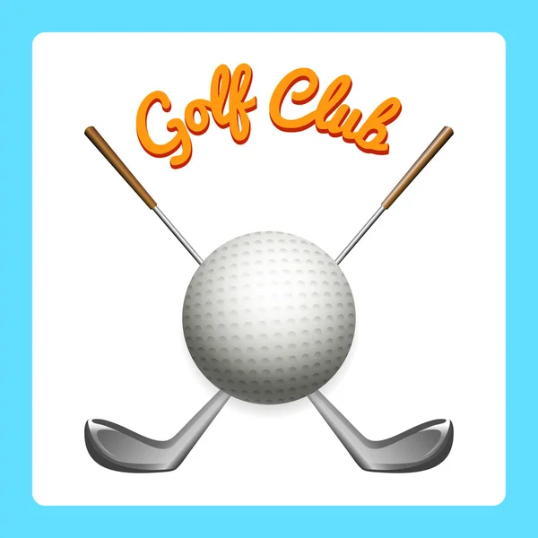 Golf icon with clubs and ball — Stock vektor
