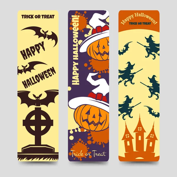 Halloween flat bookmarks — Stock Vector