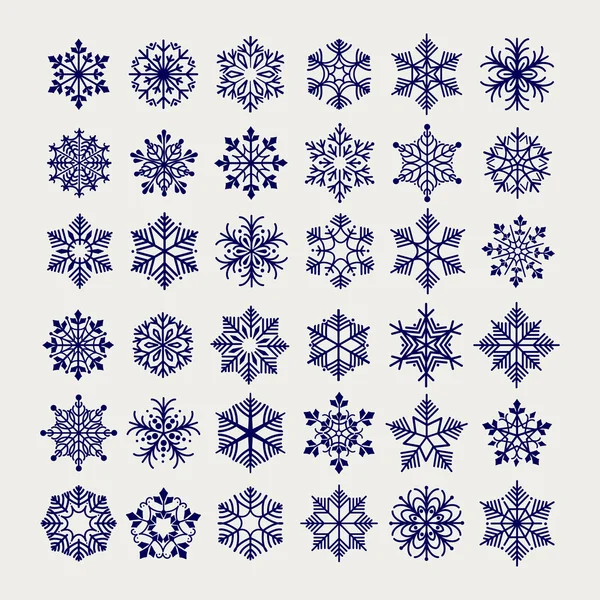 Ball pen imitation snowflakes set — Stock vektor