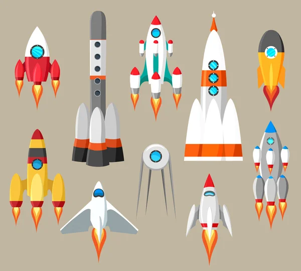 Cartoon rockets icons — Stock vektor