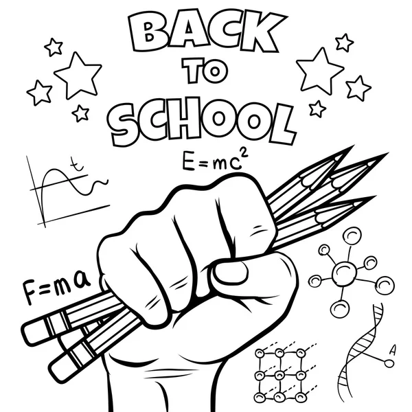 Back to school coloring page — Stock Vector
