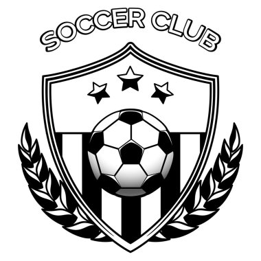 Soccer club logo on white clipart