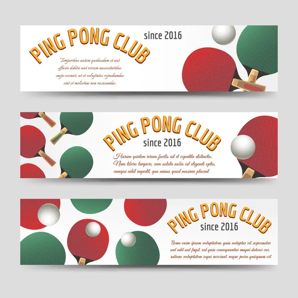 Οριζόντια ping pong πανό — Διανυσματικό Αρχείο