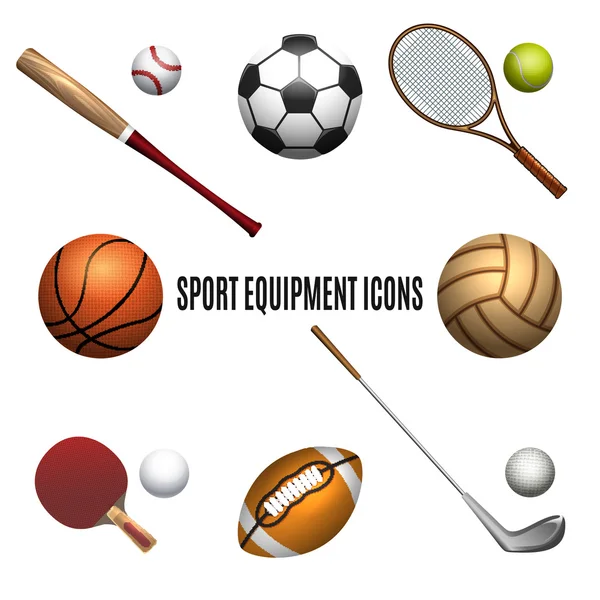 Conjunto de ícones de equipamentos esportivos —  Vetores de Stock