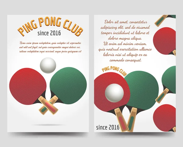 Modèle de flyers Ping-pong — Image vectorielle