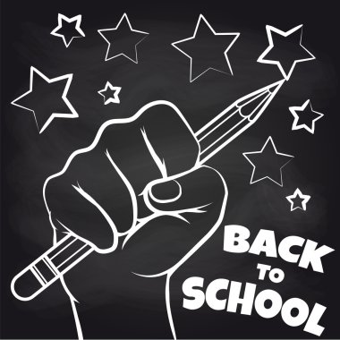 Kara tahta geri scool sketch için