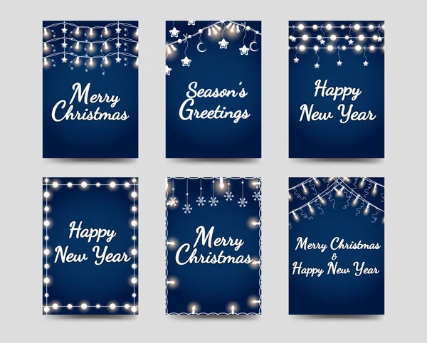 Neujahrs- und Weihnachtskarten — Stockvektor