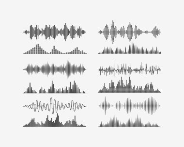 Radio frequency digital waves forms clipart