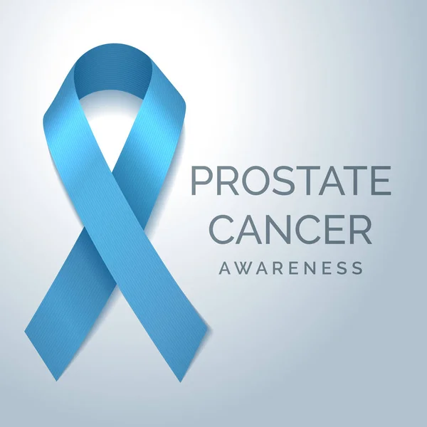 Prostata cancro consapevolezza nastro blu poster — Vettoriale Stock