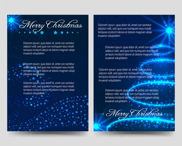 Christmas blue flyers Broschüre Vorlage — Stockvektor