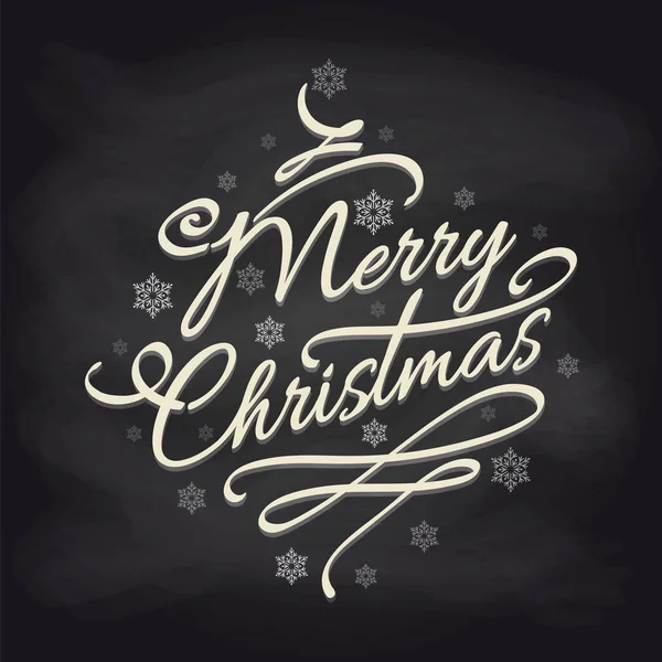 Kara tahta üzerinde kar taneleri ile Noel arka plan