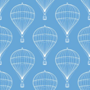 Vintage sıcak hava balonları seamless modeli
