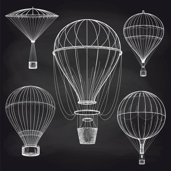 Křídou horkovzdušné balóny tabule — Stockový vektor