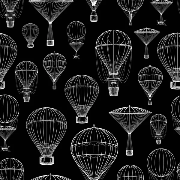 Hot air balloon seamless pattern — Stock Vector