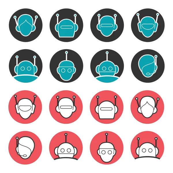Collection de têtes de robot — Image vectorielle