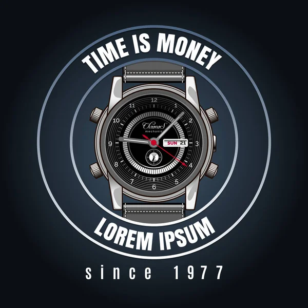 Klassieke pols horloges shop embleem — Stockvector