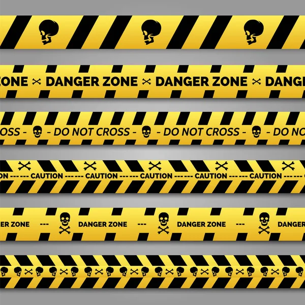 Danger tape set — Stock Vector