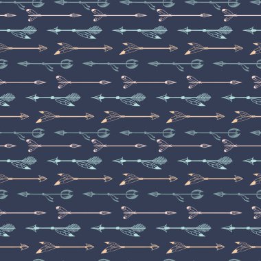 Tüylü etnik seamless modeli ok