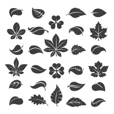 Siyah siluetler ağaç yaprak